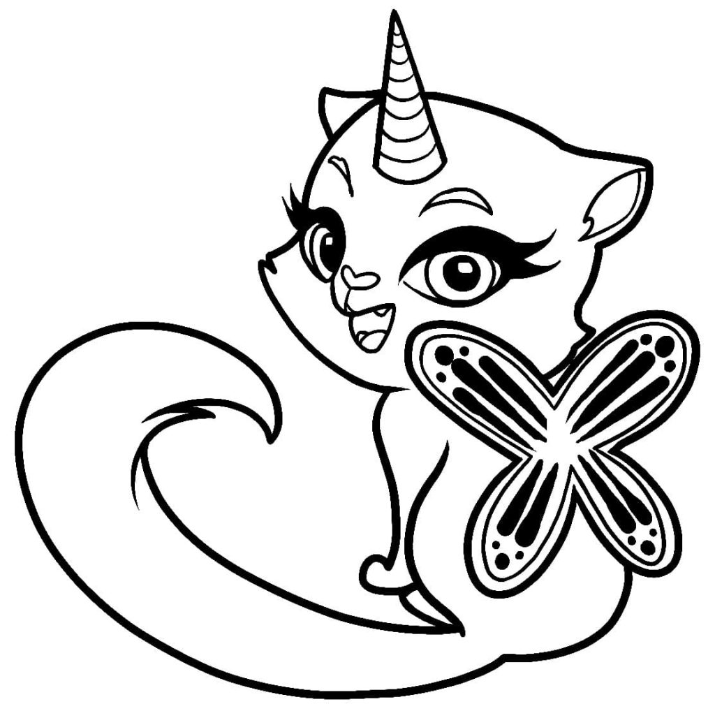 dessin chat licorne